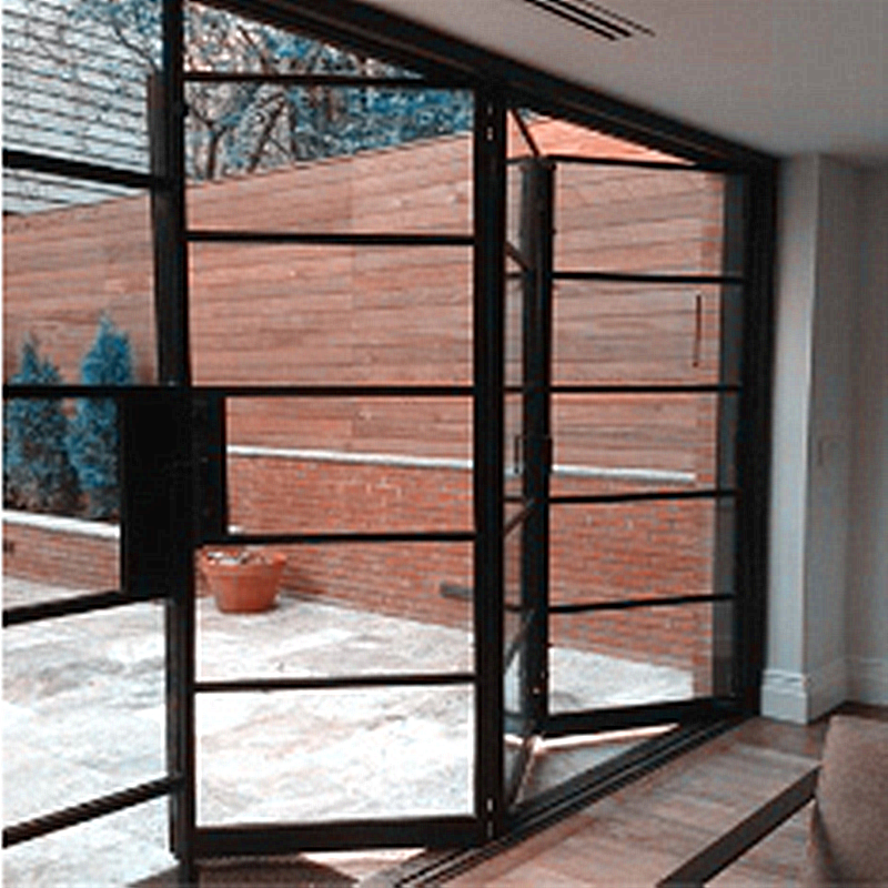 Black Steel Crittal double glazed tempered glass matte black iron french Steel window