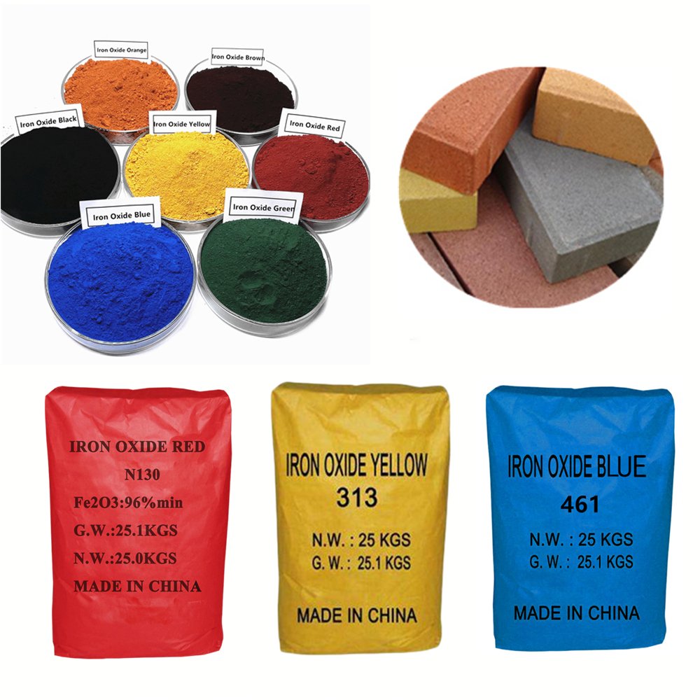 Factory Price Iron Oxide Red Yellow Black Brown Pigments Powder for Color Concrete Bricks Cement