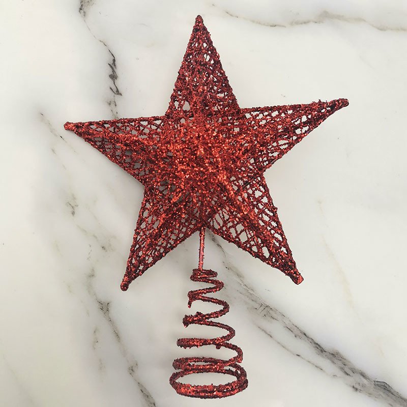 1pcs/pack 15*20cm Gold Glitter Christmas Tree Top Iron Star Christmas Decorations For Home Xmas Tree Ornaments Handmade DIY
