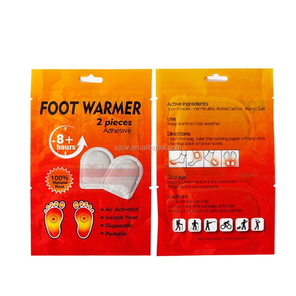 Disposable high quality warm foot paste iron powder air activated warm foot patch