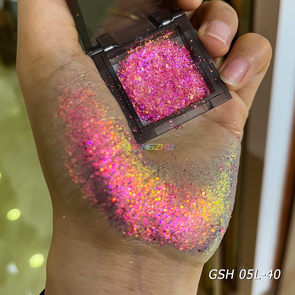 Sheng Zhu 36 Colors Chameleon Glitter Powder Cosmetics Grade For Eyeshadow Candy Aurora Flakes