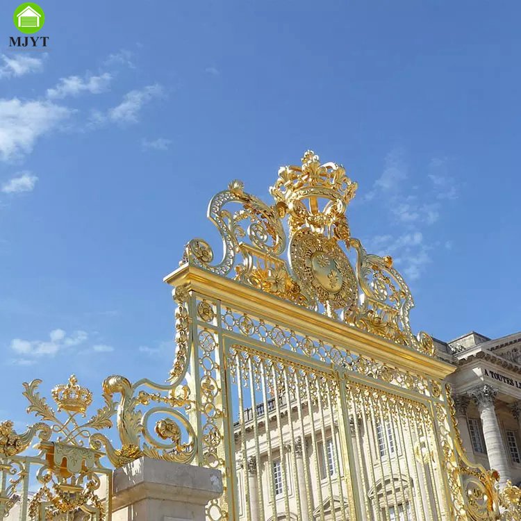 Top Luxury Wrought Iron Gate/Villa, Manor, Castle Exterior Entrance Main Gate Design Custom