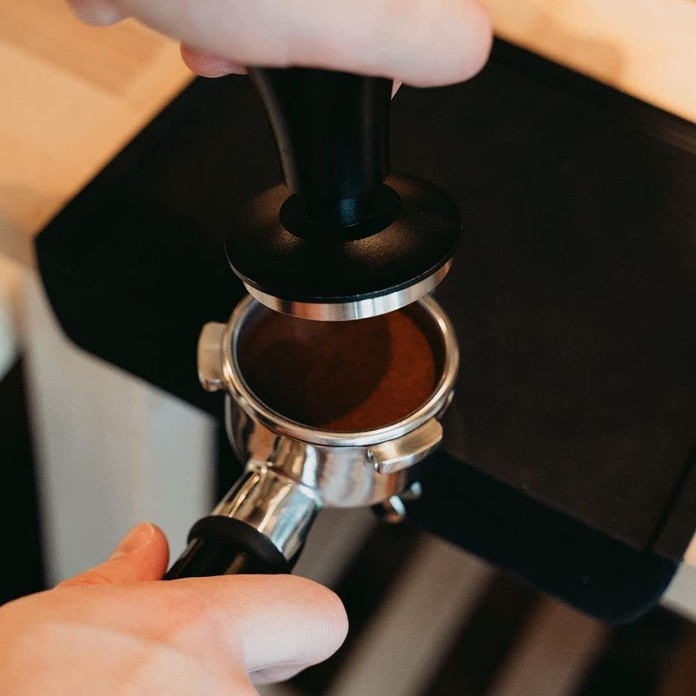 Coffee Tamper Spring-loaded Tamper Barista Espresso Tamper Replacement Springs Anodized Aluminum Handle and Stand