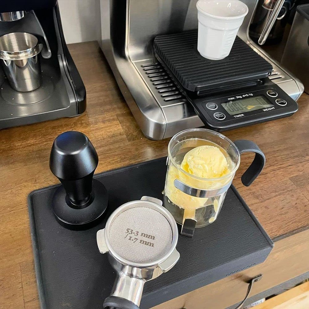 Coffee Tamper Spring-loaded Tamper Barista Espresso Tamper Replacement Springs Anodized Aluminum Handle and Stand