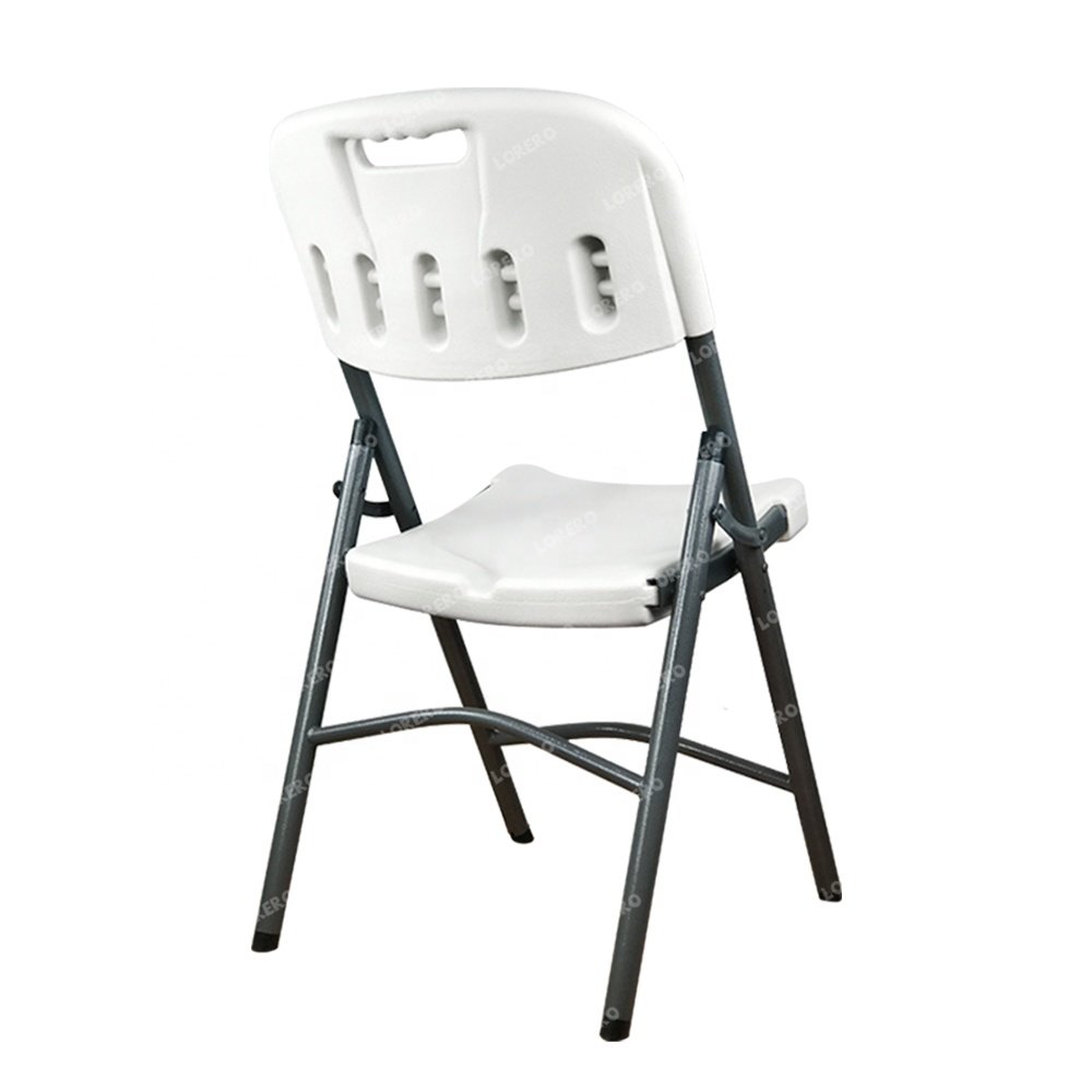 Wholesale Outdoor Party Stackable Metal Frame PVC Plastic Folding Chair