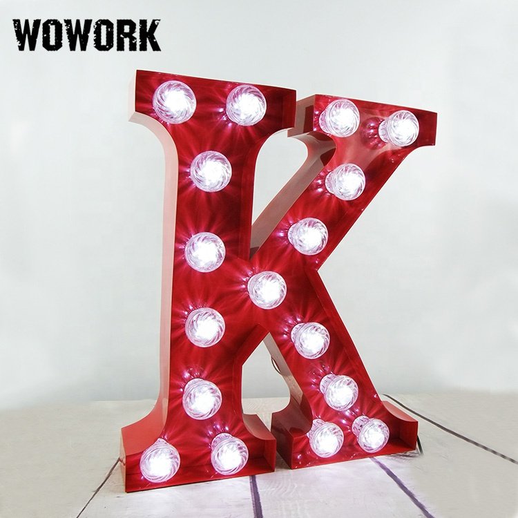 2024 WOWORK DIY marquee lights Las Vegas Shinning lighted letters metal amusement wall hanging sign lamp