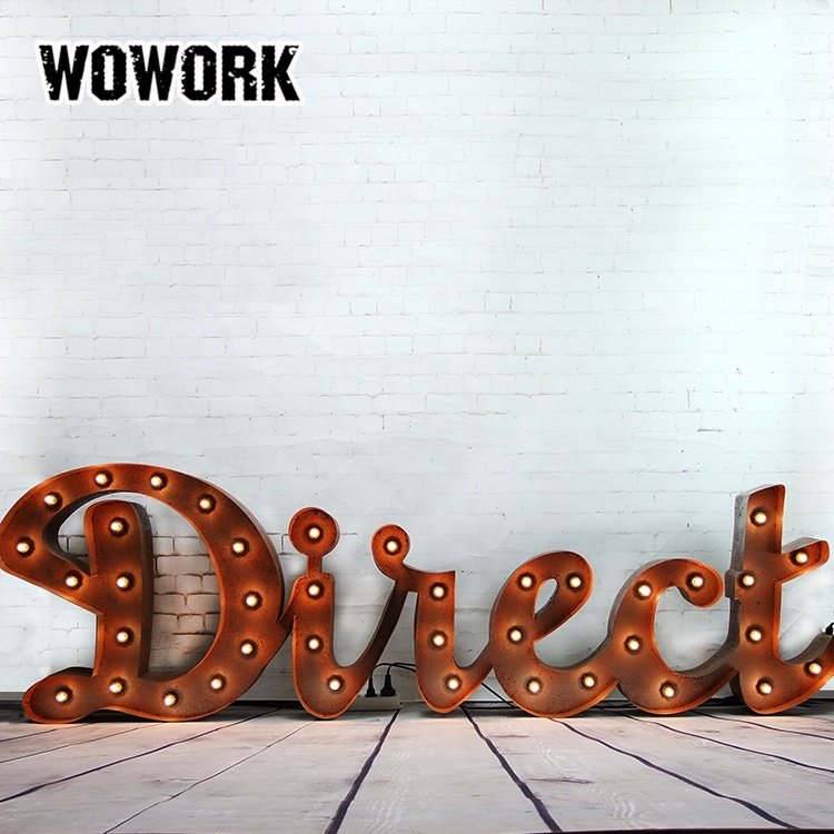 2024 WOWORK DIY marquee lights Las Vegas Shinning lighted letters metal amusement wall hanging sign lamp