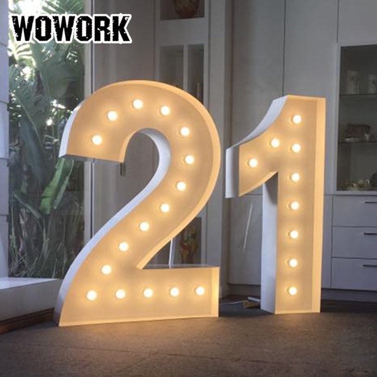 2024 WOWORK DIY marquee lights Las Vegas Shinning lighted letters metal amusement wall hanging sign lamp