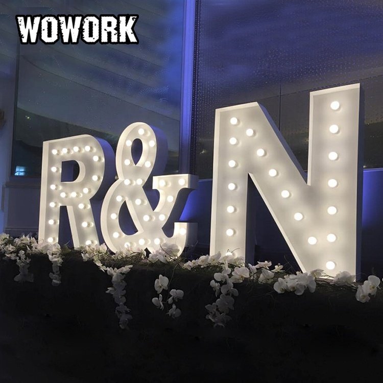 2024 WOWORK DIY marquee lights Las Vegas Shinning lighted letters metal amusement wall hanging sign lamp