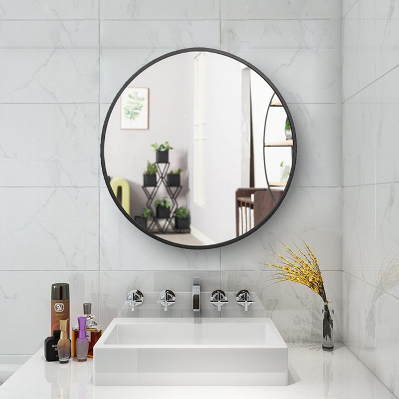 Modern nordic decorative large iron frame wall round mirror for sales mirror factory ningbo