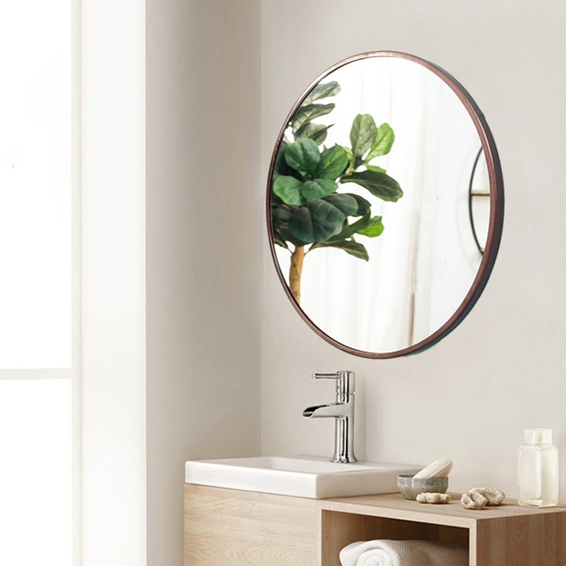 Modern nordic decorative large iron frame wall round mirror for sales mirror factory ningbo