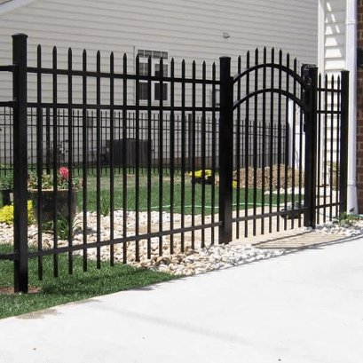 Italian Style Decorative Iron Gate Metal Fence Picture 8x8 Wrought Iron Fence Gate Garden Fence Low Carbon Steel Powder Coated