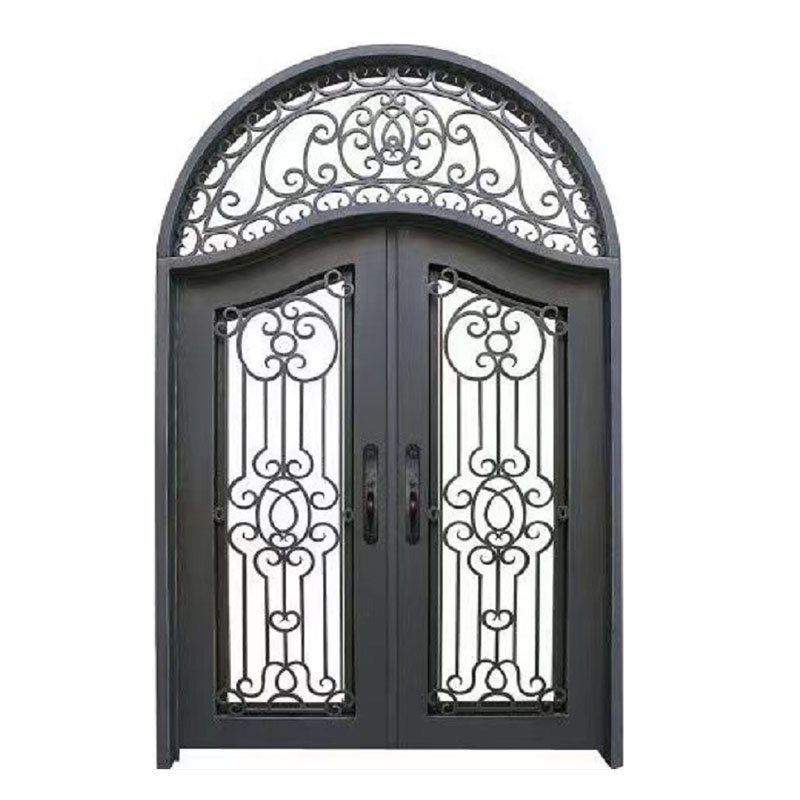 Luxury villa entry high security iron wrought iron front door with sidelight prices