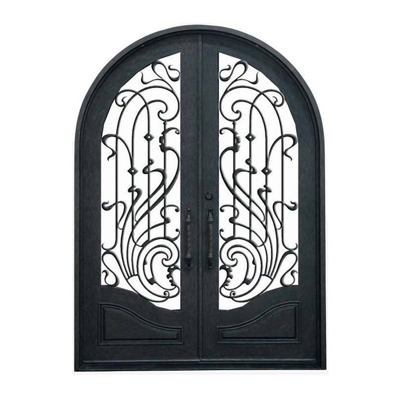 Luxury villa entry high security iron wrought iron front door with sidelight prices