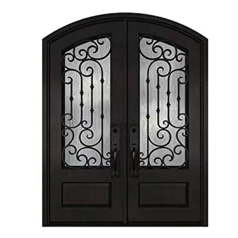 Luxury villa entry high security iron wrought iron front door with sidelight prices