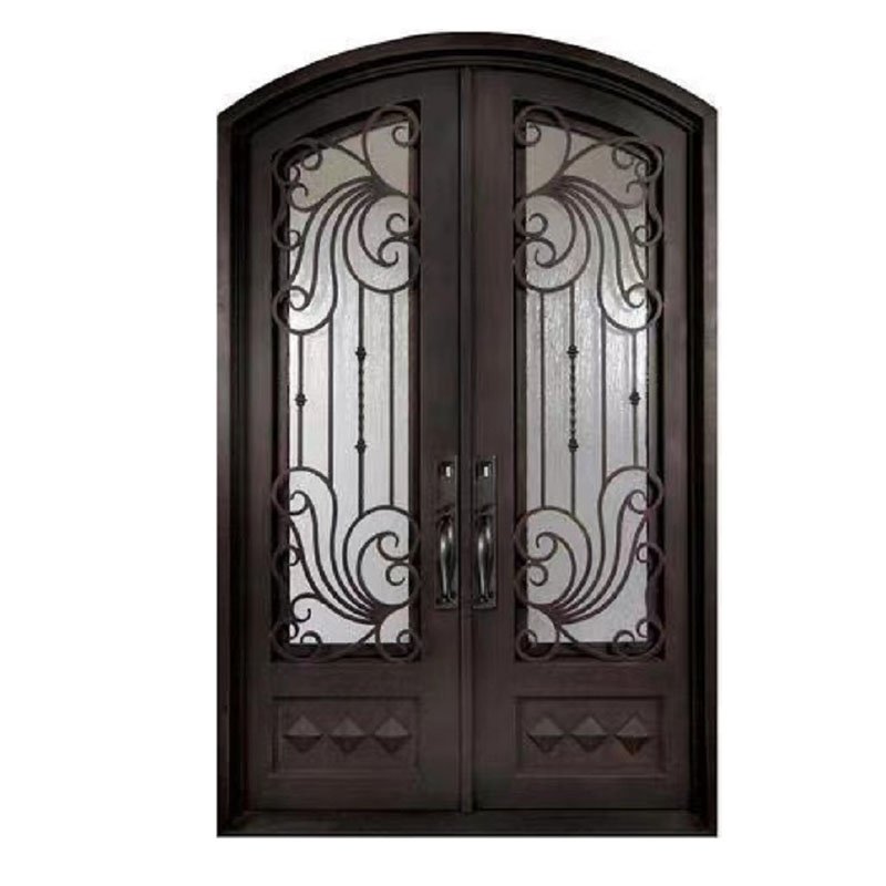 Luxury villa entry high security iron wrought iron front door with sidelight prices