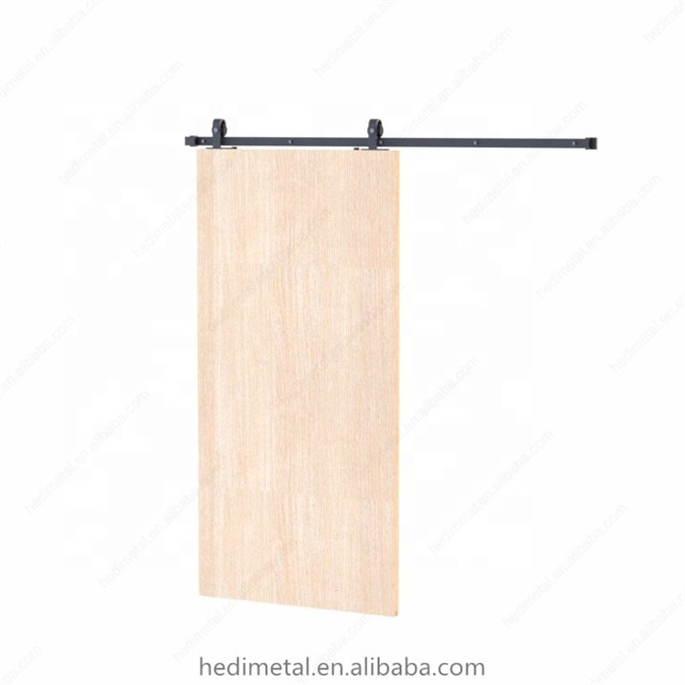 Hodor FT02A Wholesale Sliding Barn Door Hardware With Black Classical Wrought Iron Rail Complete For Britain Top Mount