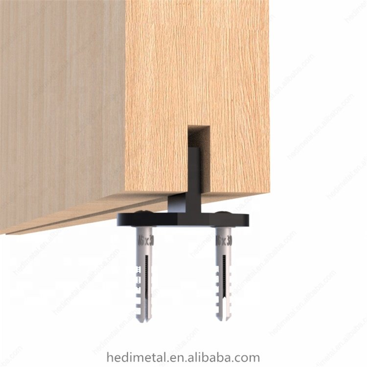Hodor FT02A Wholesale Sliding Barn Door Hardware With Black Classical Wrought Iron Rail Complete For Britain Top Mount
