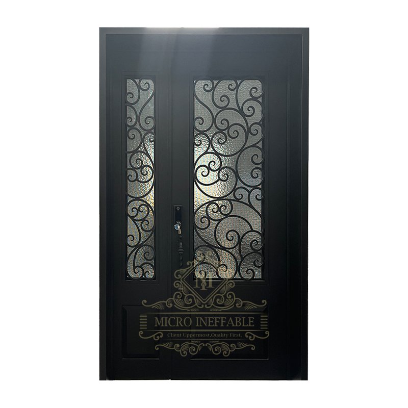 Factory Price Classical Design Customized One And Half Iron Door Wrought Iron Front Entry Doors
