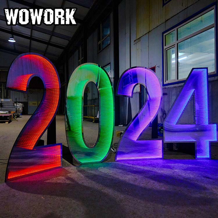 2024 WOWORK customized led wedding married decoration led light neon marquee letters photo booth prop stand for wedding