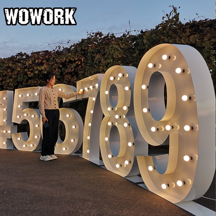2024 WOWORK customized led wedding married decoration led light neon marquee letters photo booth prop stand for wedding