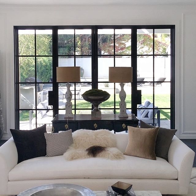 Customized Modern Villa Exterior French Grill Iron Door Thermal Break Double Steel Glass Door