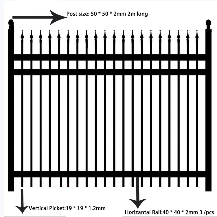 Cheap China Outdoor Yard Decorative Wrought Iron Houses Gates and Fence Railing Panels Metal No Dig Aluminum Fence for Sale