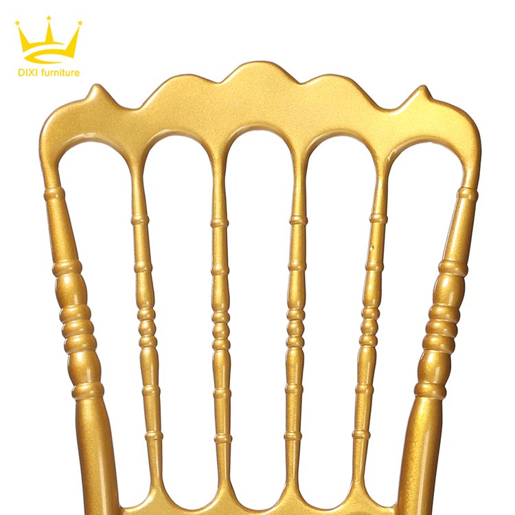 Wholesale Modern Golden Napoleon Chair Stackable Mental Banquet Wedding Chair for Dining Hotel Outdoor Use