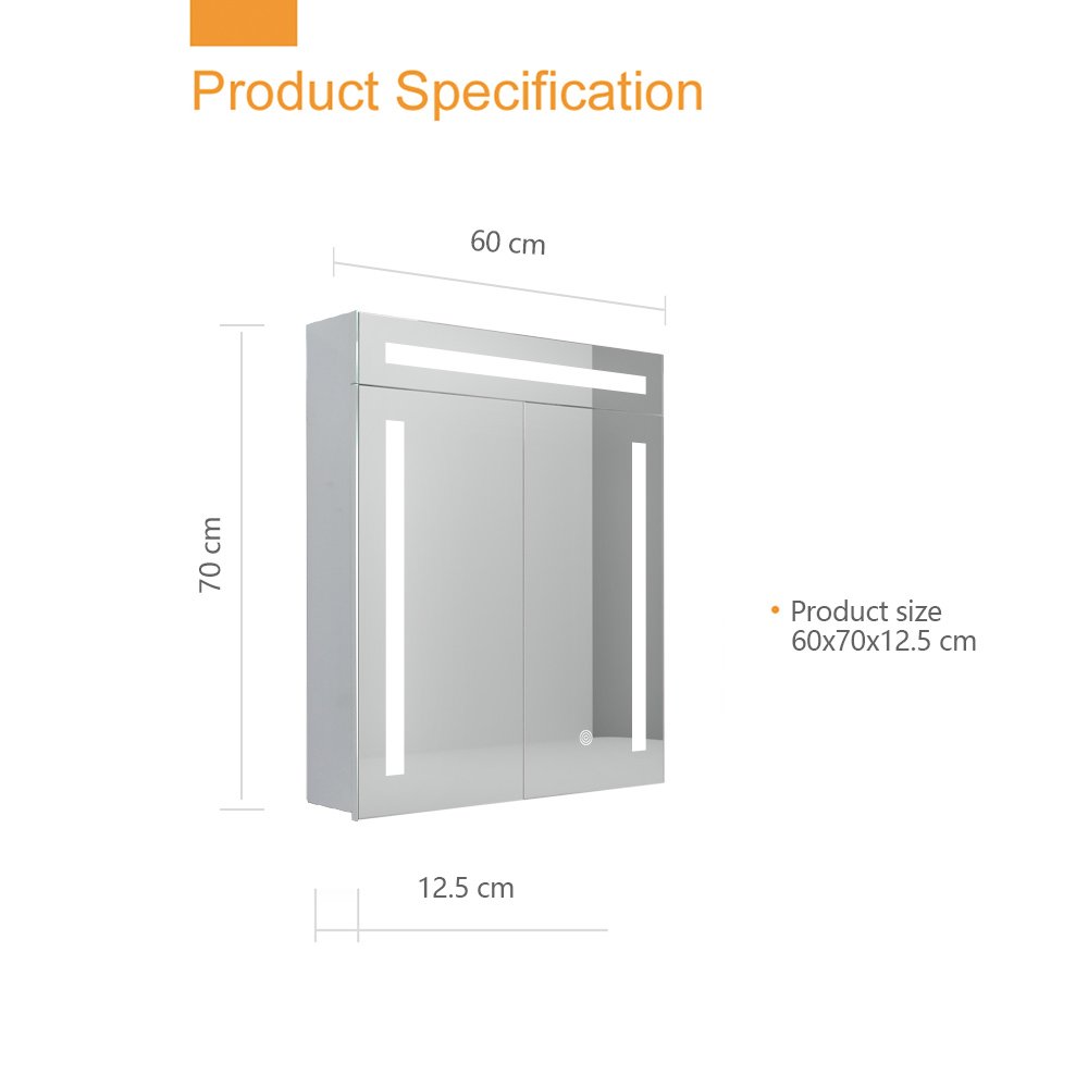New Design Powder Coating Bathroom Vanity Wall Mounted smart Mirror Cabinet