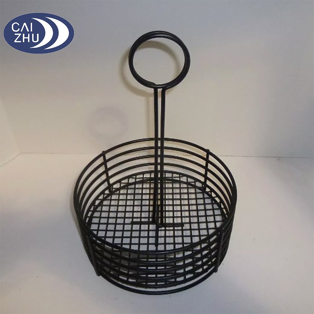 Wholesale Black Powder-Coated Metal - 7 1/2"Dia x 9 1/2"H Condiment Caddy Organizer Holder Spice Storage Racks