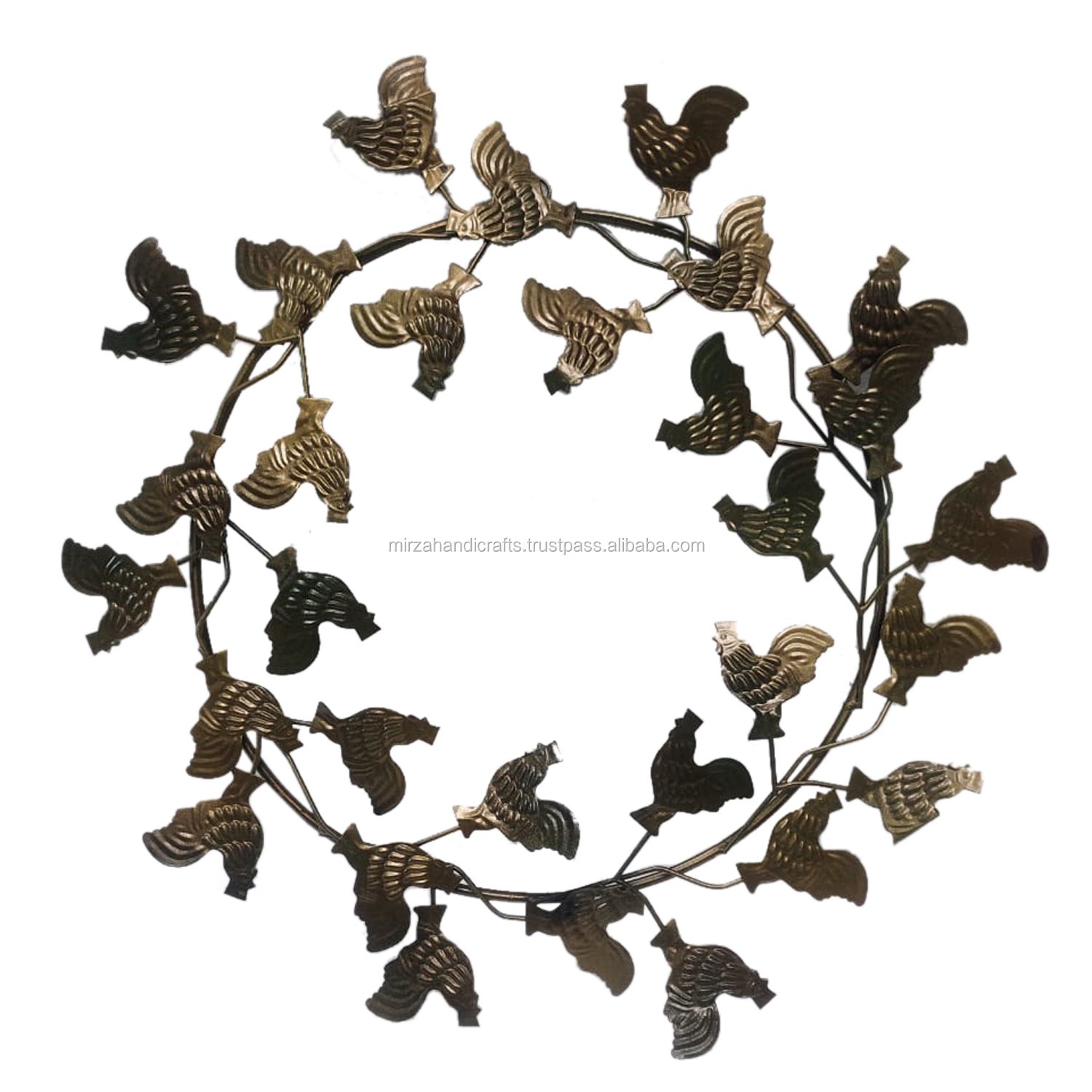 Iron Round Multi Color Flowers Candle Wreath for Home Decorative and Garden Decorative