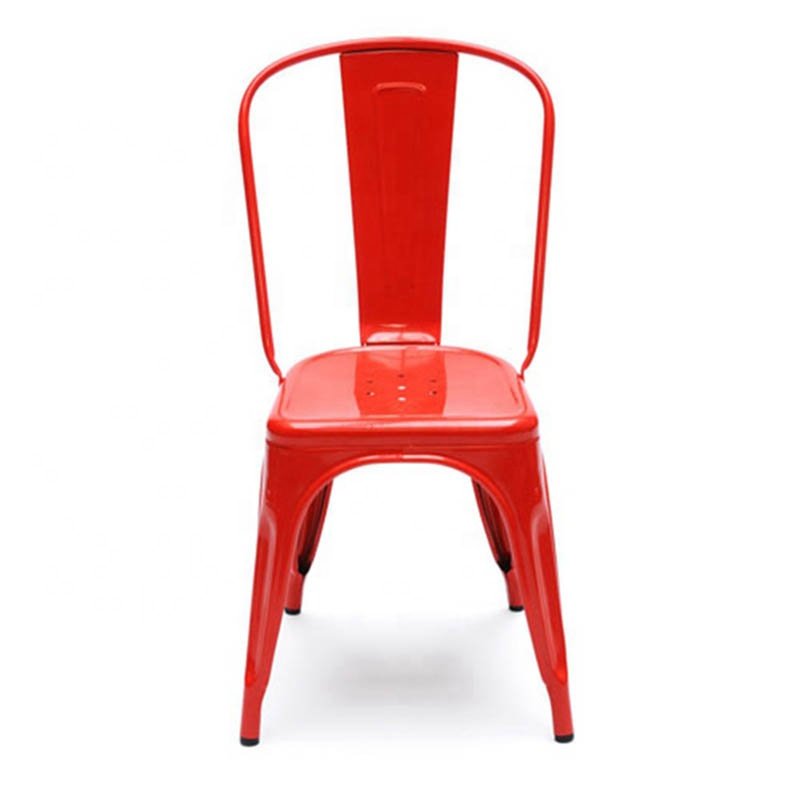 Vintage Industrial Style Stackable Iron Restaurant Bar Metal Dinning Chair