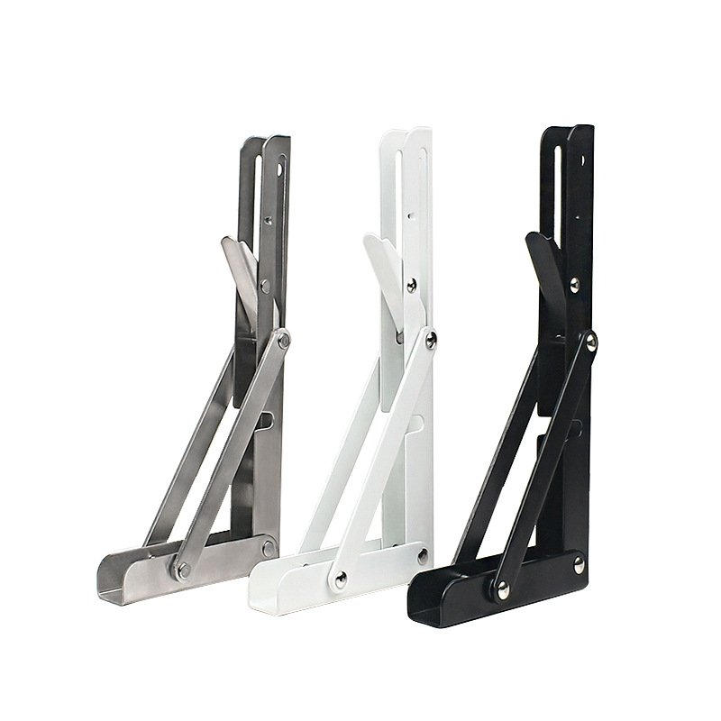 GQK Wholesale Furniture Hardware Custom Floating Stainless Steel L Corner Bracket Mounting Folding Shelf Wall Brackets