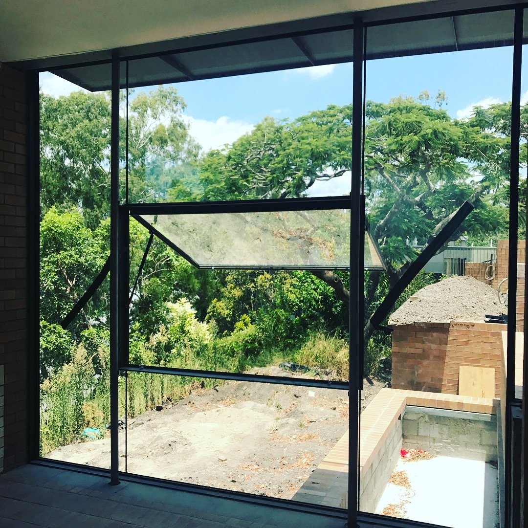 China supplier customized size powder coating wrought iron designs windows and doors double tempered large glass awning window