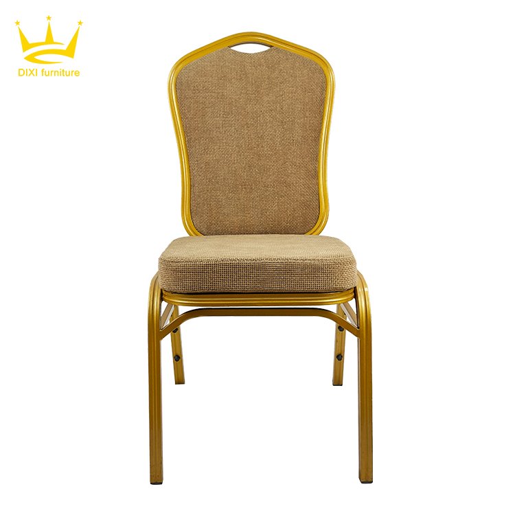 Aluminum gold metal Stackable Used Banquet Hall Chairs for wedding event