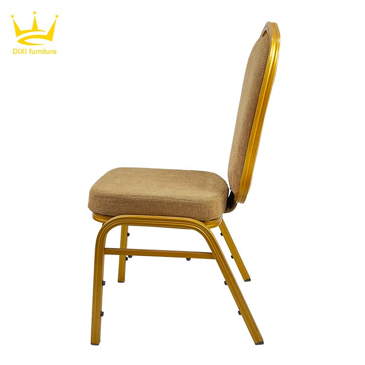 Aluminum gold metal Stackable Used Banquet Hall Chairs for wedding event