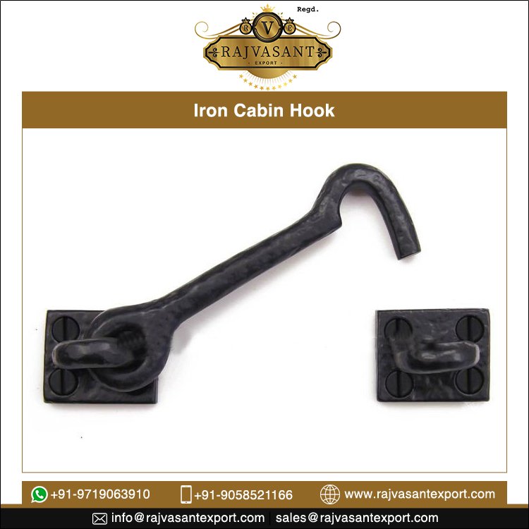 4.5" Custom Order Available Private Label Surface Cast Iron Matte Black Finish Style Cage Design Cabin Hook