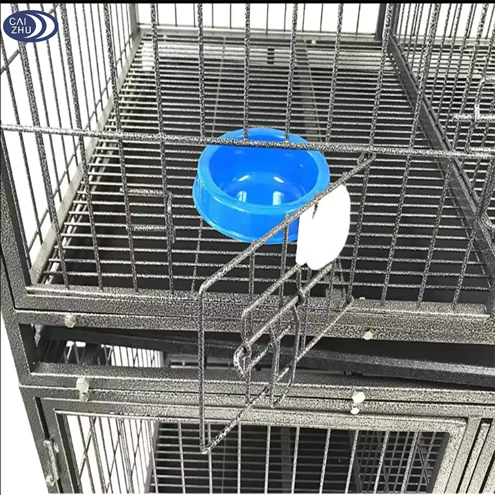 Wholesale Customized Heavy Duty 44'' Stackable Pet Cage for Cats/Dogs with Divider and Water Bowls With Wheel