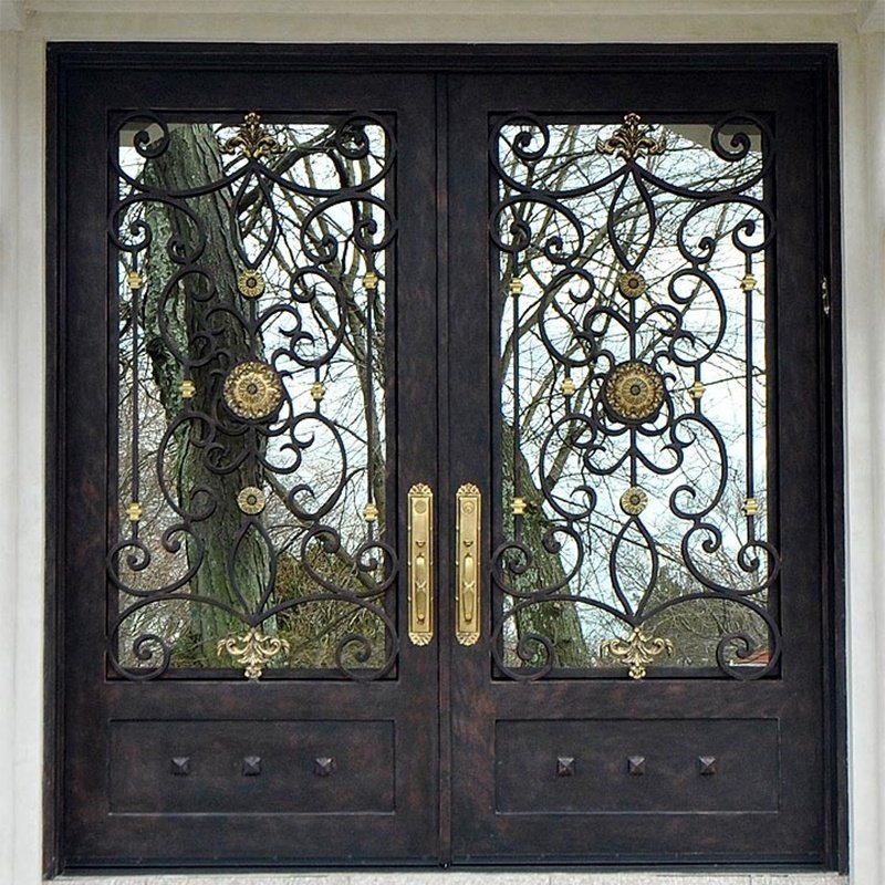 House main entrance design door security entrance exterior door Wrought Iron Doors Double Exterior