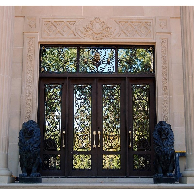 House main entrance design door security entrance exterior door Wrought Iron Doors Double Exterior