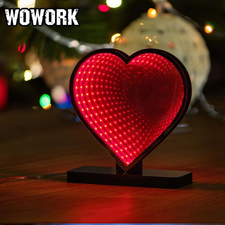 2024 WOWORK restaurants christmas tree infinity mirror abyss lights with 5v battery driven for xmas decoration