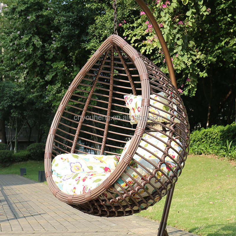 Wrought iron outdoor balcony moon rattan patio full set including rattan swing hanging patio swings chair outdoor