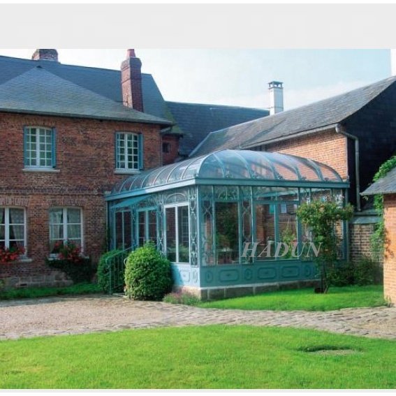 Wrought iron garden gazebo pavilion in Germany large greenhouse for sale