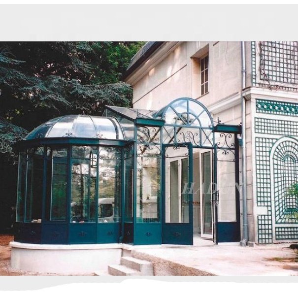 Wrought iron garden gazebo pavilion in Germany large greenhouse for sale