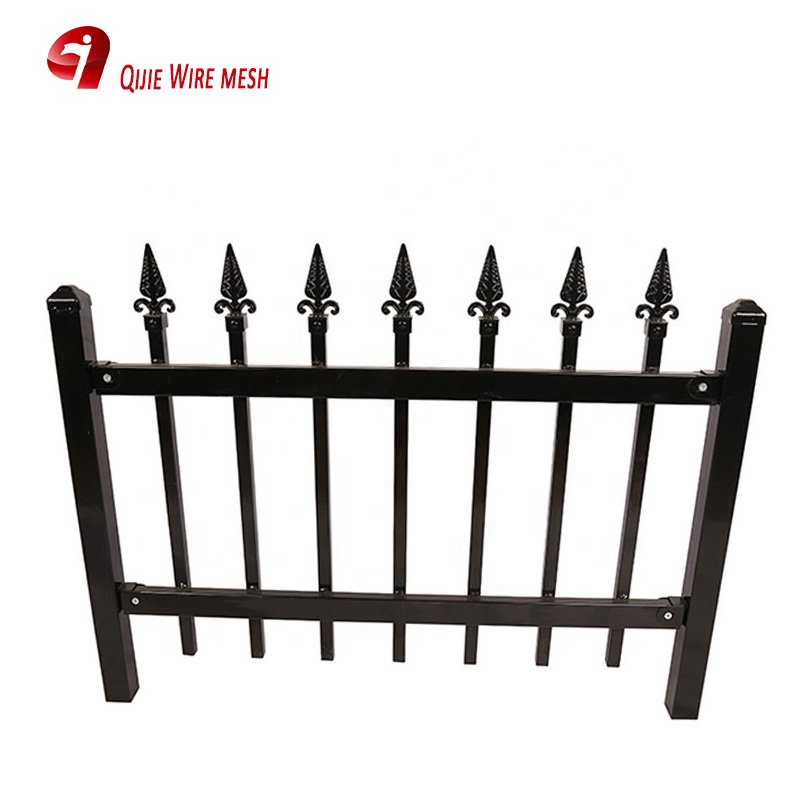 Wrought Iron Driveway Gate Decorative Hollow 3 Foot Spearhead Powder Coated Modern Wrought Iron Gate And Fence