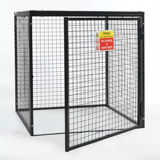 Gas Cylinder Cage Collapsible Gas Bottle Storage Galvanised Steel Single Door