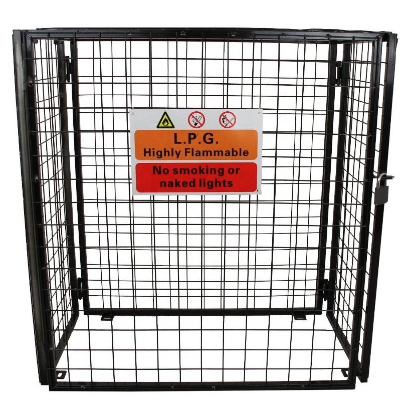 Gas Cylinder Cage Collapsible Gas Bottle Storage Galvanised Steel Single Door