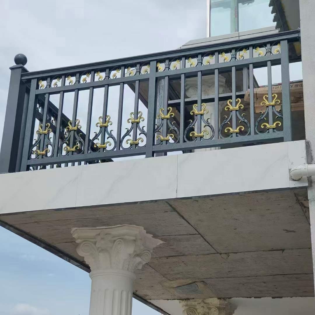 Wrought Iron Railing Design Galvanized Steel Garden Balcony Panel Metal Fence