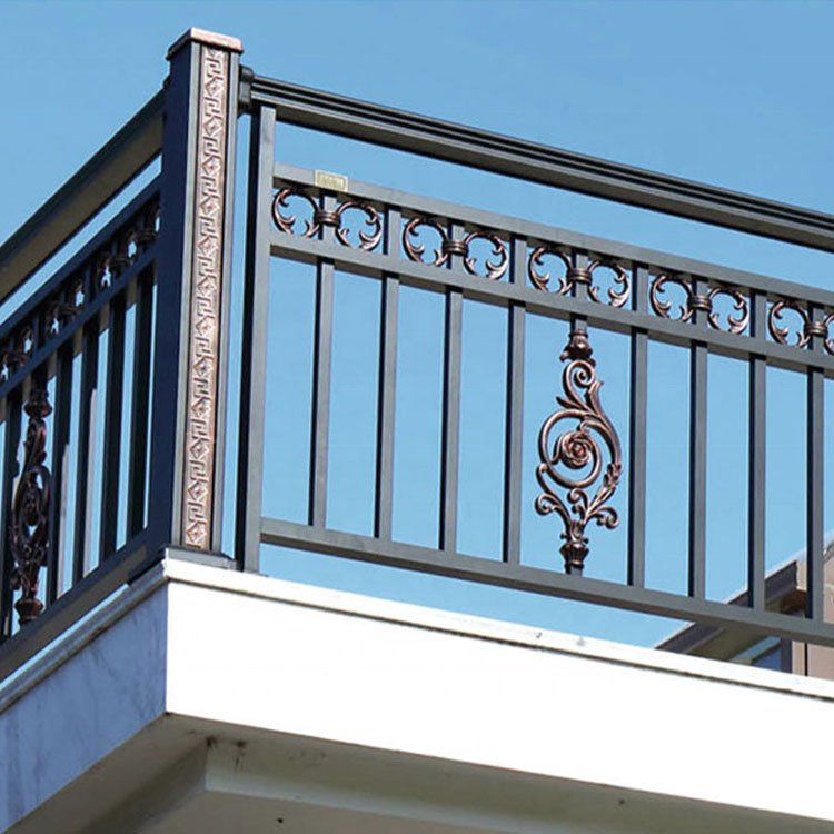 Wrought Iron Railing Design Galvanized Steel Garden Balcony Panel Metal Fence