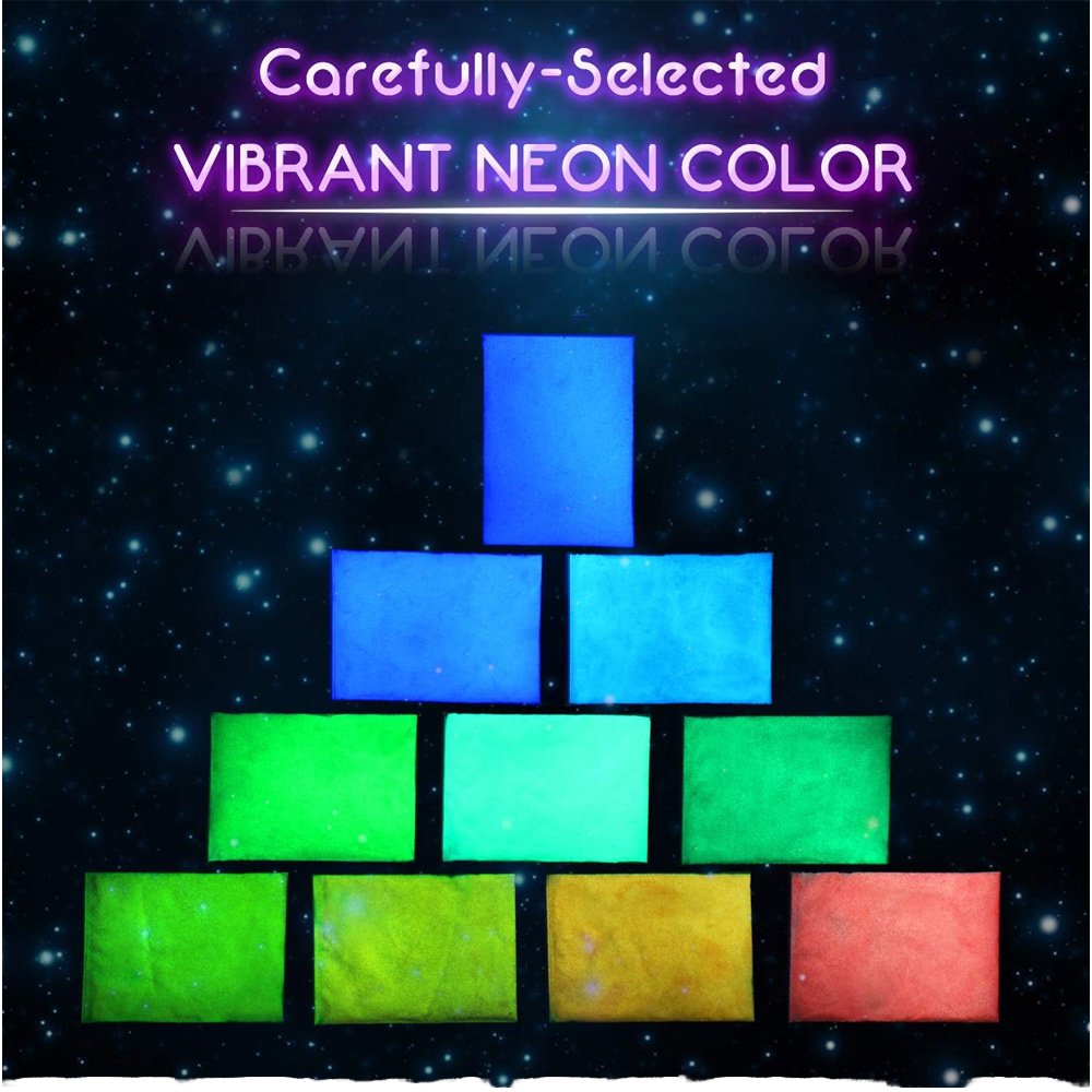 Timesrui Glow in The Dark Pigment Powder, Colorful Resin Dye for Epoxy Resin Art Paint Art DIY Crafts Non-Toxic Skin Safe